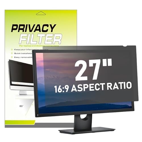 LAMA Blickschutzfilter Blickschutzfolie für 27 Zoll Monitor, Computer Monitor Universal Datenschutz Bildschirmfilter mit Sichtschutz Anti-Blaulicht und Blendschutz 16:9 (598x337mm)