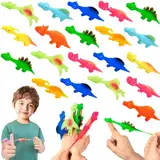 Jadyon 20 Stück Schleuder Dinosaurier Spielzeug, Slingshot Dinosaur Finger Toys, Schleuder Dinosaurier Fingerspiel, Lustige Fliegende Dinosaurier Schleuder Spielzeug für Kinder.