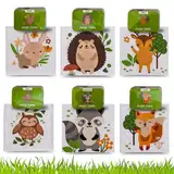 Bada Bing 6er Set Magisches Handtuch - Wald Waldtiere - Baumwoll-Waschlappen - Zauberhandtuch für Kinder ca. 30x30 cm 6fach s. Gastgeschenk Kindergeburtstag Geschenk Mitgebsel