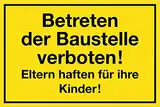 Metafranc Hinweisschild "Betreten der Baustelle verboten!" - 400 x 250 mm / Beschilderung / Verbotsschild / Zutrittsverbot / Privatgrundstück / Baustellenkennzeichnung / Gewerbekennzeichnung / 500470