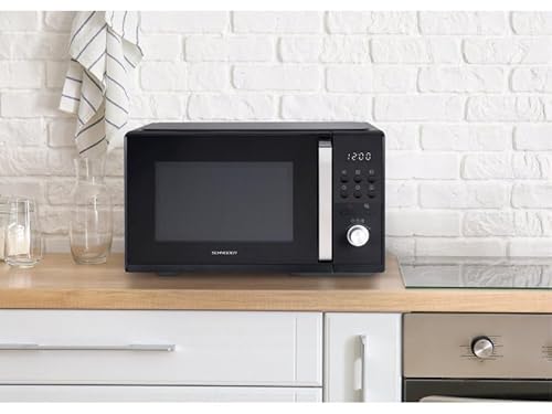 Schneider SCMW20GDB Mikrowelle mit Grill, 20 Liter, 700W Mikrowelle/1000W Grill, 5 Leistungsstufen, 25,5 cm Drehteller