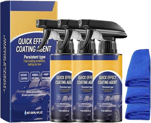 Quick Effect Coating Agent for Car, Repariert Kratzer und Abnutzungserscheinungen Schnell, Das hocheffiziente Keramik-Beschichtungsspray, das Reparatur, Schutz und Aufhellung vereint (3PC)