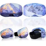 LUYANFX 2er Set Skibrille Schutzhülle, Mikrofaser Goggle Cover für Ski & Snowboard, Schutz vor Kratzern & Staub, Ideal für Reisen & Après-Ski (B)