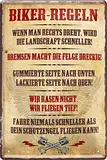 WOGEKA ART Retro Blechschild Biker Regeln Motorradfahrer witziger Spruch als Geschenk-Idee zum Geburtstag Weihnachten zur Dekoration 20x30 cm Vintage-Design aus Metall 698