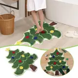 Weihnachtsteppich Outdoor rutschfeste Teppich Weihnachten Deko Badteppich Fussmatte Weihnachten Niedlich Weihnachtsfussmatten Waschbare Weihnachtsbaum Für Schlafzimmmer Küchenläufer