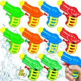 SaiXuan Wasserpistole Set 10 Stück – Bunte Mini Wasserpistolen für Kinder, Kleine Spritzpistole Spielzeug für Sommer, Garten, Strand & Pool – Wasserspielzeug für Jungen & Mädchen (4 Farben)