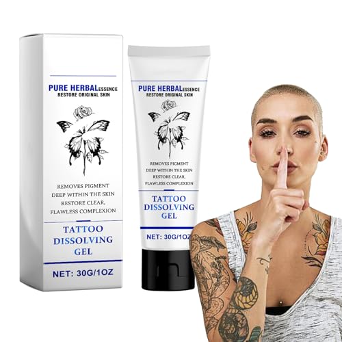 Mikabila Tattoo-Entfernungscreme (02, F) - Professionelle, schmerzlose Tattoo-Entfernung, für farbige und schwarze Tätowierungen, natürliche Inhaltsstoffe, durchsichtig, unisex, 1 Gramm