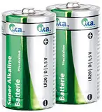 tka Köbele Akkutechnik D-Zellen-Batterien: Super Alkaline Batterien Mono 1,5V Typ D im 2er-Pack (Mono Typ D LR20)