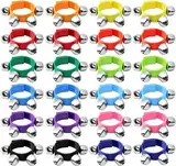 LATERN 24 Stück Armband Jingle Bells, 12 Farben Band Handgelenkglocken Armbänder Jingle Bells Musikalische Fußglocken Rhythmusinstrument Percussion für Baby Weihnachten Dekoration Gastgeschenke