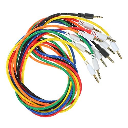 6St Stecker-zu-Stecker-Audiokabel Stereokabel 3,5-mm-Kabel Kopfhörerkabel Stecker auf Stecker 3,5-mm-Audiokabel kurzes Aux-Kabel Weben Audioleitung Verlängerungskabel Nylon