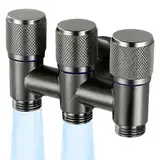 3 Wege Wasserumschaltventil, 1/2 Zoll Gewindeanschluss, 3 Wege Wasserfüll Eckventil, Flexible Kollokation, Robust und Langlebig, Geeignet für Waschmaschinen, Geschirrspüler (Durchschnittsgröße)