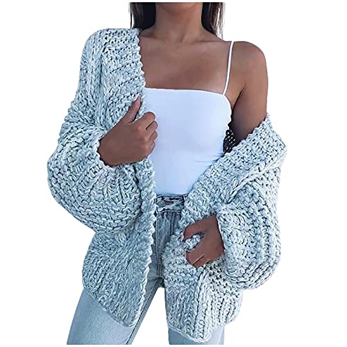 Tunika Tops Strickjacke Sommer Und Herbst Strickjacke Jungen Women 'S Fashion Gelegenheits Pulli Casual Cardigan Knopf Brosche Long Leichte Dünne Cardigans Lockere Blouson Wasserfall Sweatjacke