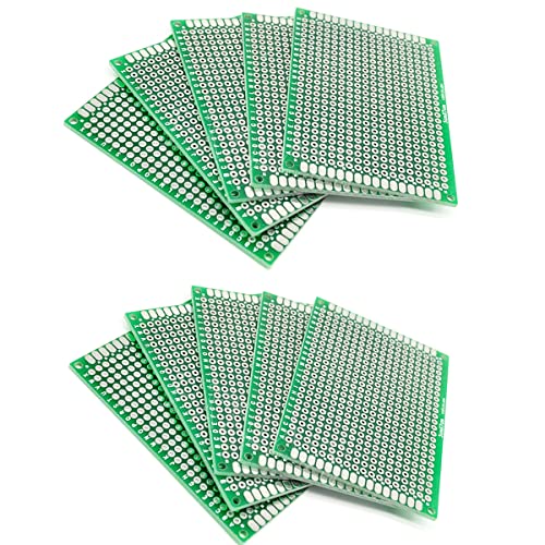 Hailege 10pcs 5x7cm Prototype PCB 5 * 7 FR-4 Prototype PCB Universal Printed Circuit Board Double Side Tin plated for Electronics DIY