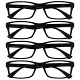 The Reading Glasses Company Die Lesebrille Unternehmen Schwarz Leser Wert 4er-Pack Designer Stil Herren Frauen RRRR92-1 +1,50