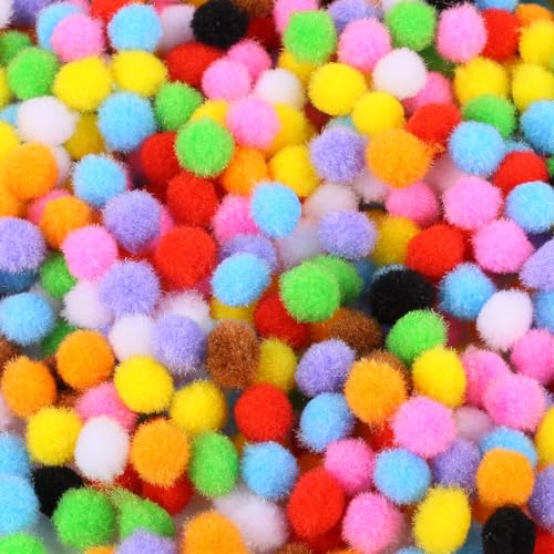 Ezydka 2000 Stück Pompons zum Basteln 10mm Mini Pompons Bunt, Pom Poms Bunt Klein Filzkugeln für Handwerk Herstellung DIY Kreative Handwerk, Mehrfarbig