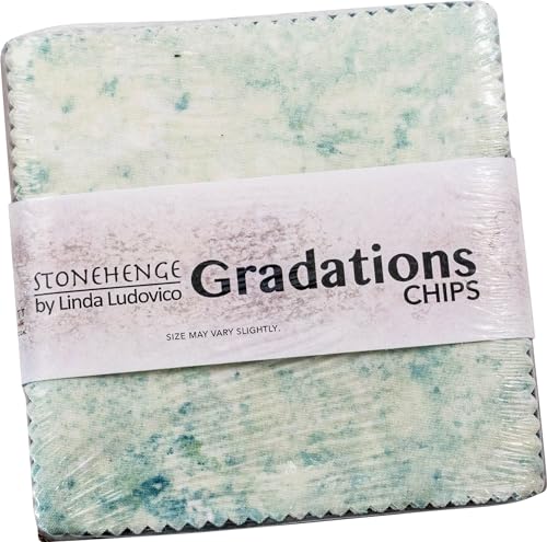 Linda Ludovico Stonehenge Gradations II Blue Planet Chips 42 12,7 cm Quadrate Charm Pack Northcott, sortiert, CGRAD42-48