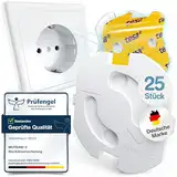 MUTKIND® Steckdosen Kindersicherung - (25 STK. mit Kleber von TESA) Steckdosenschutz Kindersicherung mit Drehmechanik - Kindersicherung Steckdose - Steckdosensicherung Baby