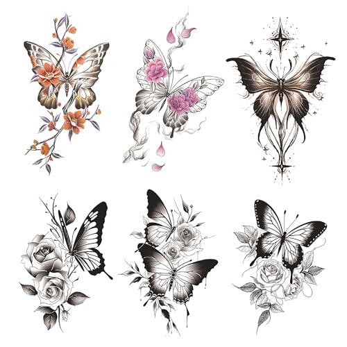 6 Stück tattoos erwachsene,temporäre tattoos,fake,klebetattoos erwachsene,tats