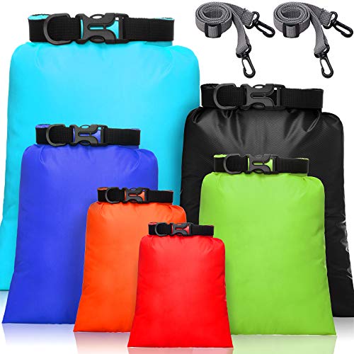 6 Stücke Dry Bag Set wasserdichte Beutel Wasserfeste Tasche Seesack Wasserdicht Packsack Set Leichte Luftdichte Kombi Set Mit 15 L, 8 L, 5 L, 4 L, 3 L, 2 L Säcken Zum Kajakfahren, Wandern, Camping