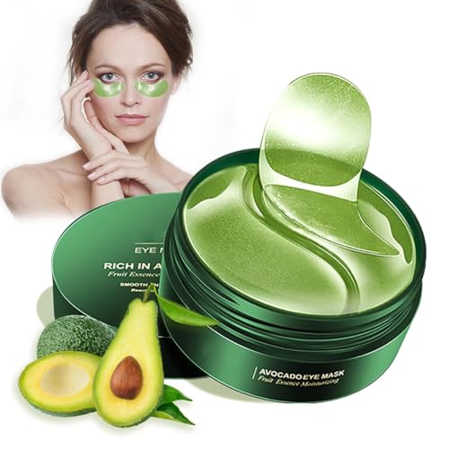 60 pcs Augenpads,Augenpads Gegen Augenringe,Hyaluronsäure Augenmaske,Augenringe Entfernen,Tränensäcke,Falten,Puffiness,Avocado Augenpads mit Avocado Extrakt,Feuchtigkeit Spendende Augenmaske