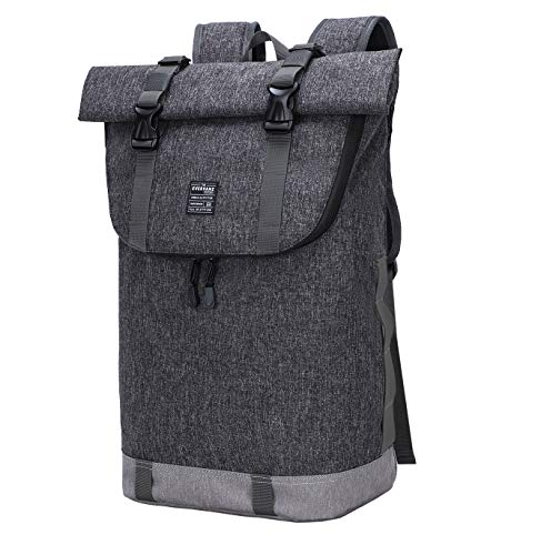 EverVanz Laptop-Rucksack, wasserdichter Reiserucksack, Rucksack für Damen und Herren, leicht, lässig, elegante Schultasche, 2. Grau, L, Kompakt, elegant