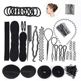 FEPITO Haar Styling Design Zubehör Set Haar Modellierung Tool Kit Spirale Haarknoten Maker Braid Werkzeug für Mädchen Frauen Mode Haar Design DIY