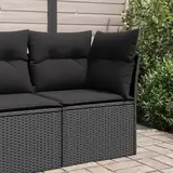 Faroom Balkon Sofa mit Stauraum Gartensofa 2 Sitzer Rattan Sofa Lounge Sofa Outdoor Rattansofa Sitzecke Balkon Lounge Klein Couch Gartenlounge Polyrattan Balkonmöbel Schwarz 2 Sitzer -Type-299