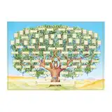 Stammbaum-Poster, 10 Generation, Stammbaum-Diagramm zum Ausfüllen, 39 x 60 cm, personalisierbar, Ahnentalie, befüllbar