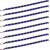 Qiorange 8 X 30cm 15SMD Blau LED Auto KFZ Innenbeleuchtung Streifen Strip Leiste Lichterkette Wasserdicht DC 12V (Blau 8pcs)