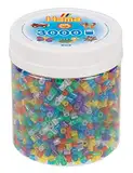 Hama Perlen 209-54 Bügelperlen Beutel mit ca. 3.000 bunten Midi Bastelperlen mit Durchmesser 5 mm im Transparent Glitter Mix, kreativer Bastelspaß für Groß und Klein