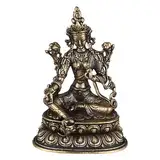 TOVINANNA Retro Tara-Statue, Antike Messing Bodhisattva Buddhistischen Statuette Amulett für Wohnkultur,Tibetisch-Buddhistische Tara-Statuen Aus Messing Für Gebetssammlung