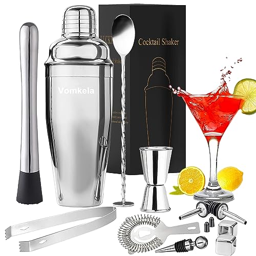 Cocktail Set 750ml Cocktail Shaker,24pcs Bar Zubehör Coctail Mixer Barkeepers Friends Jigger,Boston Shaker Bartender Set Deko for Men Women