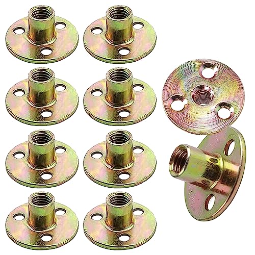 10 Stück Flanschmuttern T Mutter M10, Flansch mit Runder Basis, M10*37 * 2.5mm, Flanschmuttern 3 Loch T Mutter, Kohlenstoffstahl Einschlagmuttern Möbelbeschläge Innengewinde