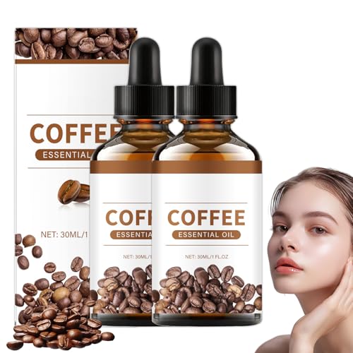 2 Flaschen KaffeeöL Gesicht Pure Coffee Essential Oil KaffeeöL Gegen Falten Koffein-Gesichtsserum Nähren Sie Die Haut, Glätten Sie Feine Linien Und Widerstehen Sie Oxidation (30ml/Flasche)