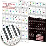 Klavier Keyboard Noten Aufkleber für 88/61/54/49/37/32 Tasten - Farbige Klavieraufkleber für Keyboards - Perfekt zum Klavierlernen für Anfänger