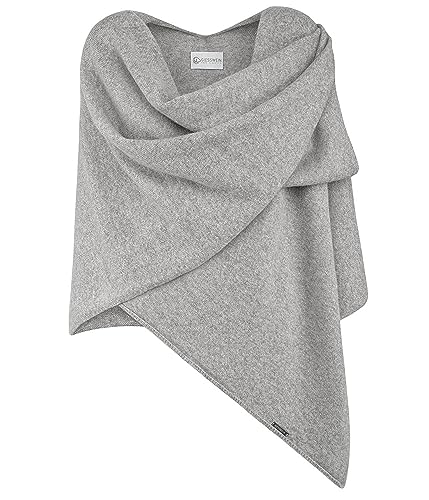 GIESSWEIN Merino Lambswool Cape - Eleganter Feinstrick Überwurf aus Lammwolle, Merinowolle Cape für Damen, XXL Umhängetuch, Poncho-Schal