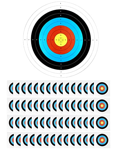 QWORK® 60 Blatt Bogenschießen Zielscheiben 40cm x 40cm Papier-Scheibenauflagen Bogenschießen Zubehör