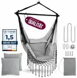 HEIMLING® Hängesessel Indoor & Outdoor XXL [All Inclusive Paket mit Aufhängung + 3 Kissen] Hängesessel Kinder & Erwachsene bis 150 kg | Hängematte Indoor Wohn- Schlafzimmer, Garten Balkon Terrasse