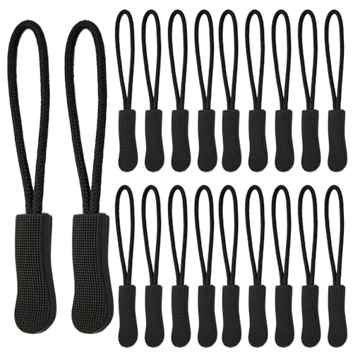 20 Stück Reißverschluss Anhänger, Reißverschluss Anhänger zum Einfädeln, Reißverschluss Zughilfe, Rutschfest Zipper Tag, für Rucksäcke, Jacken, Gepäck, Handtaschen