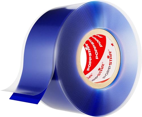 POPPSTAR selbstverschweißendes Silikonband zur Reparatur, Isolierung & Abdichtung (Strom, Wasser, Luft) Isolierband 3m lang, 25mm breit, blau