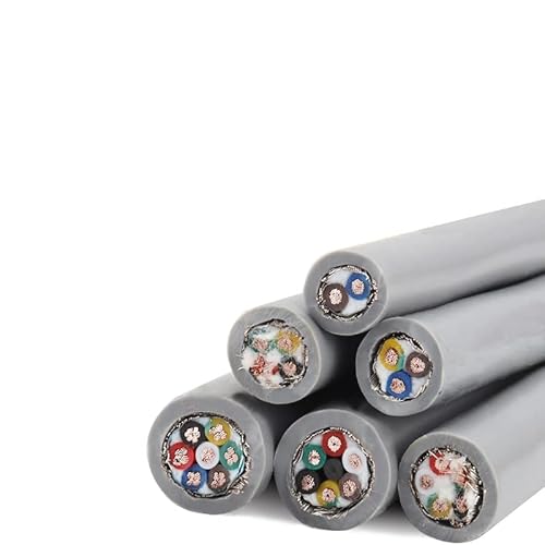 1 Meter TRVVP-Kupferkabel, 17 AWG, 2/3/4/5/6/7/8 Kerne, doppelt geschirmter flexibler Draht, PVC-isoliertes graues Schleppkettenkabel (Größe: 8 Kerne, Farbe: 17 AWG 1 Meter)