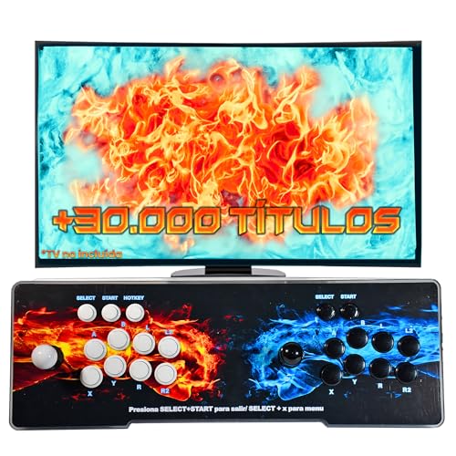 Arcade-Maschine, + 30.000 Titel, 64 GB, Retro, Arcade-Prozessor Amlogic S905, enthält 8 Tasten pro Spieler, 2 Joysticks mit der besten Frontend EmulationStation mit mehr als 30 Systemen