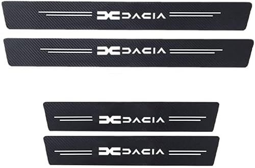 Ndier 4 Stück MINGCHUO Mit Leuchteffekt Auto Carbon Fiber Einstiegsleisten Türschweller, für Dacia Spring Lodgy Dokker Duster Logan Sandero Stepway rutschfeste Anti-KratzTrim Scuff (Nachtlicht1)