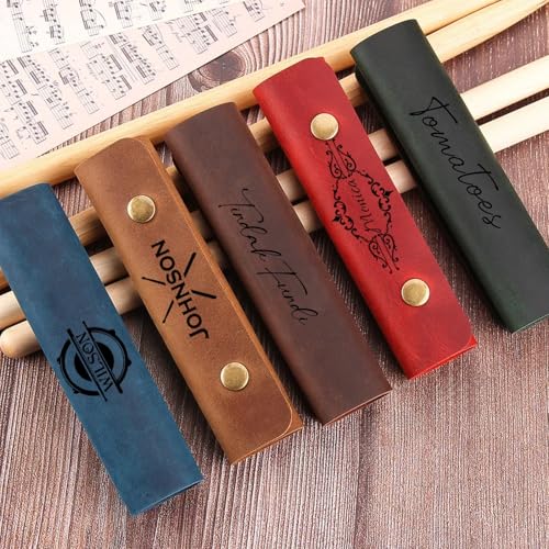 Personalisierte Drumstick-Hülle Aus Leder, Personalisierter Drumstick-Halter, Drumstick-Tasche, Graviertes Geschenk For Musiker, Geschenk For Schlagzeuger-Freund