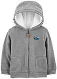 Simple Joys by Carter's Jungen Hooded Fleece Jacket with Sherpa Lining G024 Fleecejacke, Grau, 2 Jahre