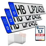 L & P Car Design Kennzeichen Auto KFZ 3 Stück 52cm x 11cm Nummernschild 520 x 110mm DIN Autokennzeichen Fahrradträger Anhänger LKW Wunschprägung amtliches Autoschild (3 Stück)
