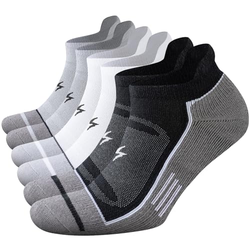 Cirorld Sneaker Socken Herren Dame, 6 Paar Atmungsaktiv Sportsocken Kurze Laufsocken, Anti-blasen Baumwolle Kompressionssocken für Laufen, Sport, Arbeit, Wandern, Radfahren, Unisex 43-46