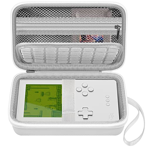 Hartschalenkoffer Kompatibel mit Analogue Pocket Handheld Spielkonsole, Tragbare Mini Game Player Aufbewahrungstasche (nur Box)-Weiß