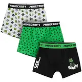 Minecraft Jungen-Boxershorts, 3er Pack Jungen-Unterwäsche - Geschenke für Jungen(Mehrfarbig, 11-12 Jahre)