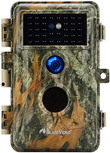 BlazeVideo 48MP Wildkamera Nachtsichtkamera Wildtier Kamera mit 1296P H.264 MPV Video, Bewegungmelder Nachtsicht Zeittraffer, IP66 Wasserdicht und 2,4" Bildschirm